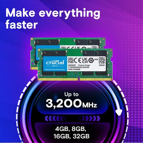 رم لپ تاپ 8 گیگابایت Crucial مدل DDR4 3200MHz CT8G4SFRA32A CL22 - Image 2